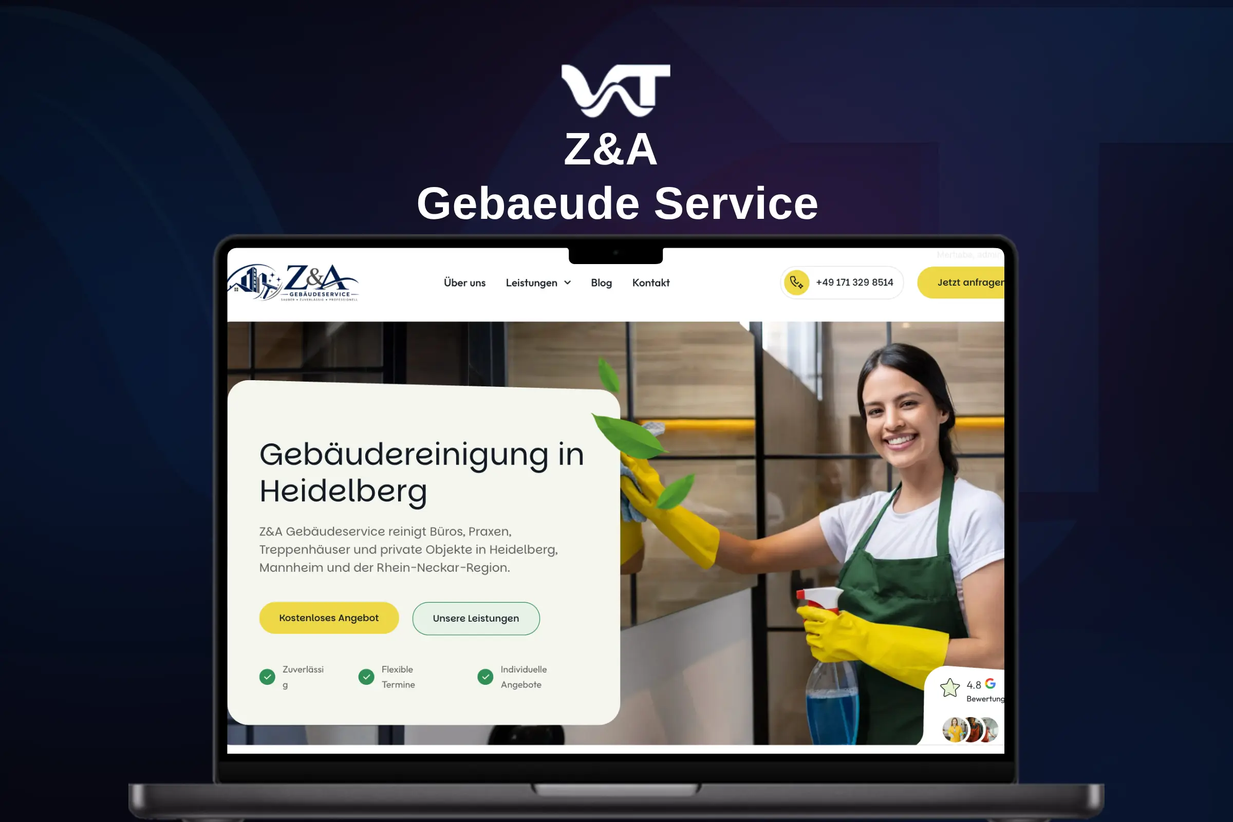 Z&A Gebäudeservice Almanya profesyonel temizlik hizmetleri kurumsal web sitesi